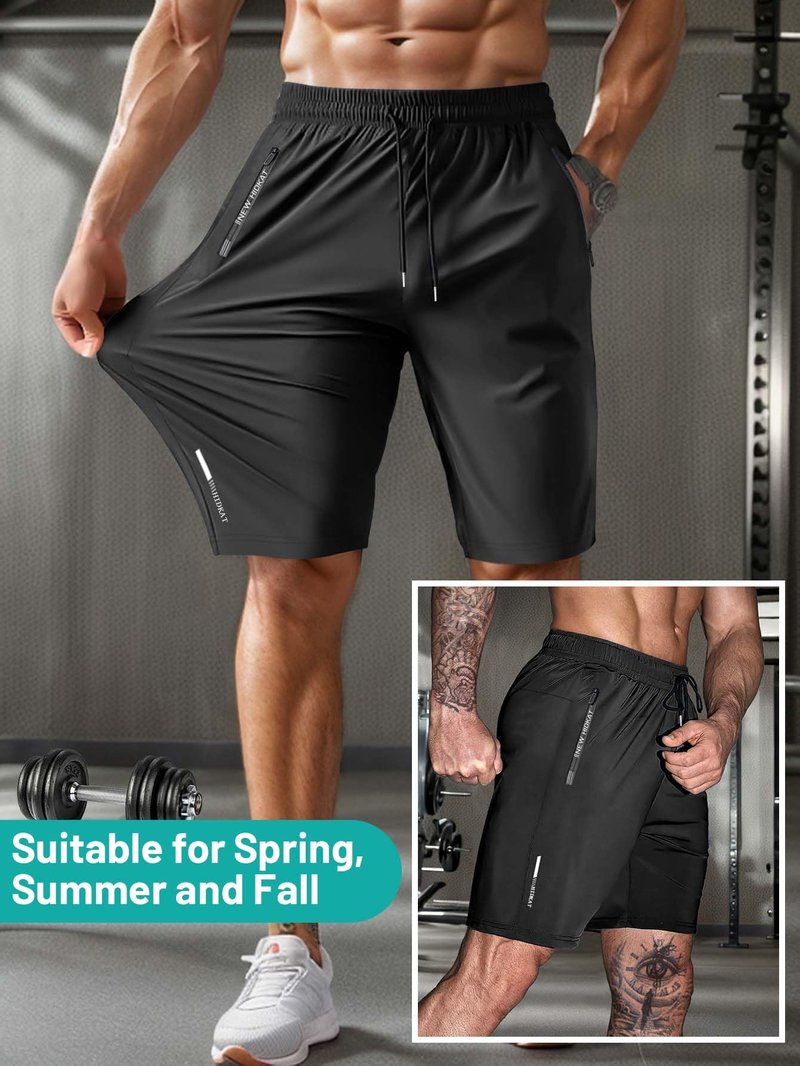 Hidkat Men's Athletic Shorts Lightweight Sport,Gym,Workout,Running Jogging Shorts Quick Dry with Zipper Pockets