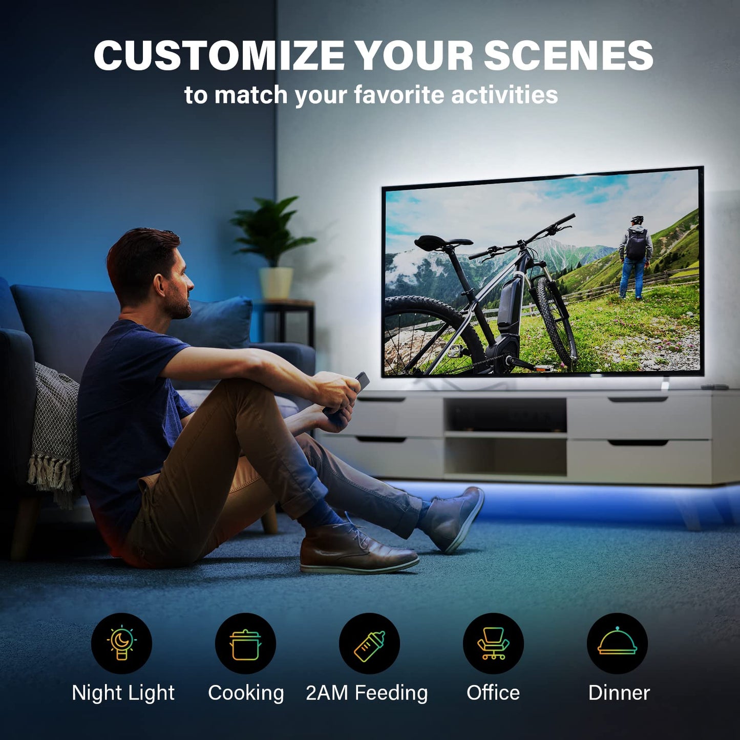 Sengled Smart LED Strip Lights 32.8ft WiFi LED Lights Compatible with Alexa and Google Home 16 Million Colors RGB Music Sync Adjustable Length 25,000 Hours Life Multi Mode Support for Game Movie
