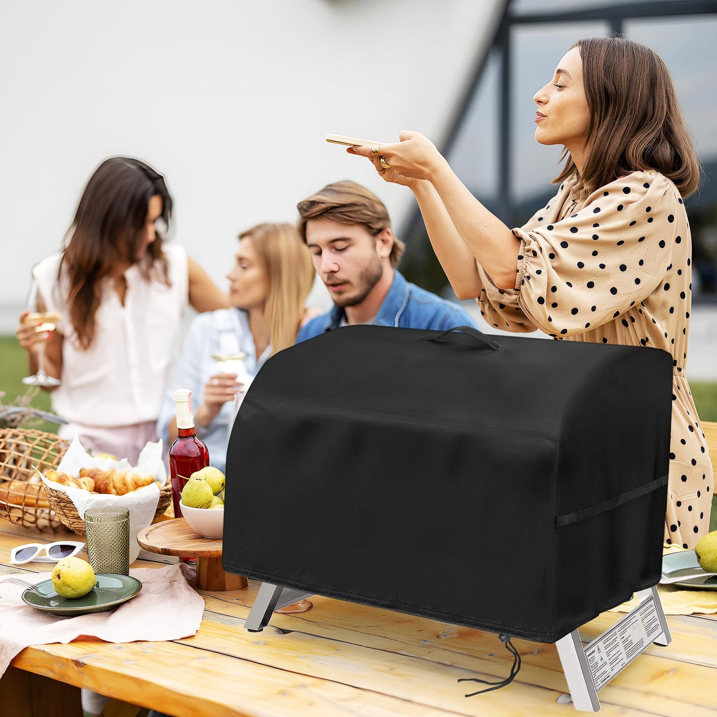 Jungda Grill Cover for Char Broil Grill2Go X200 Portable Propane Gas Grill, Waterproof Small Table Top BBQ Grill Cover, Heavy Duty 600D Outdoor Tabletop Grill Cover