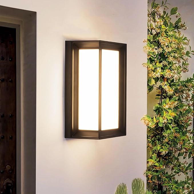 Outdoor Wall Light Modern Outdoor Sconce - 24W LED Exterior Lights Fixture Black Aluminum Outdoor Lighting Waterproof for Porch,Patio,Garage 4 Pack