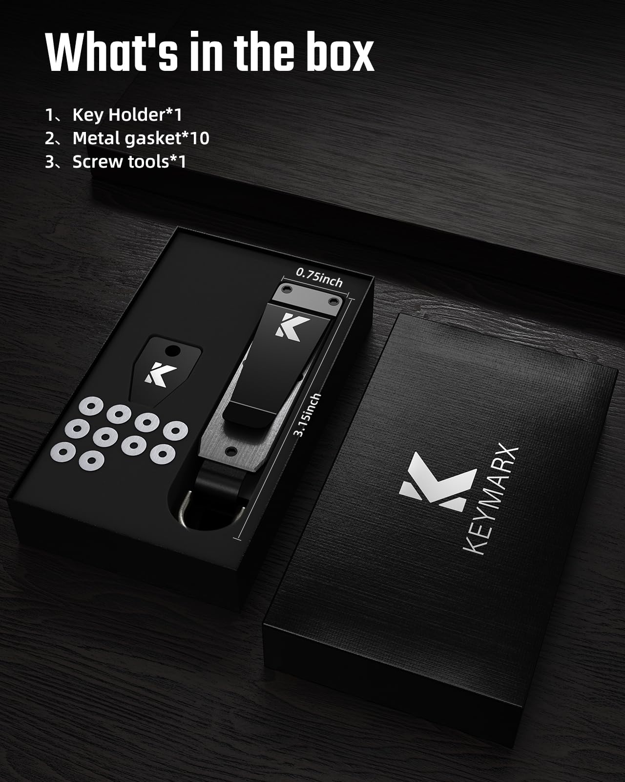 Keymarx Key Organizer for Men Compact Key Holder Minimalist Key Case Metal Key Chain Key Holder for Keychain Secures 2-5 Keys
