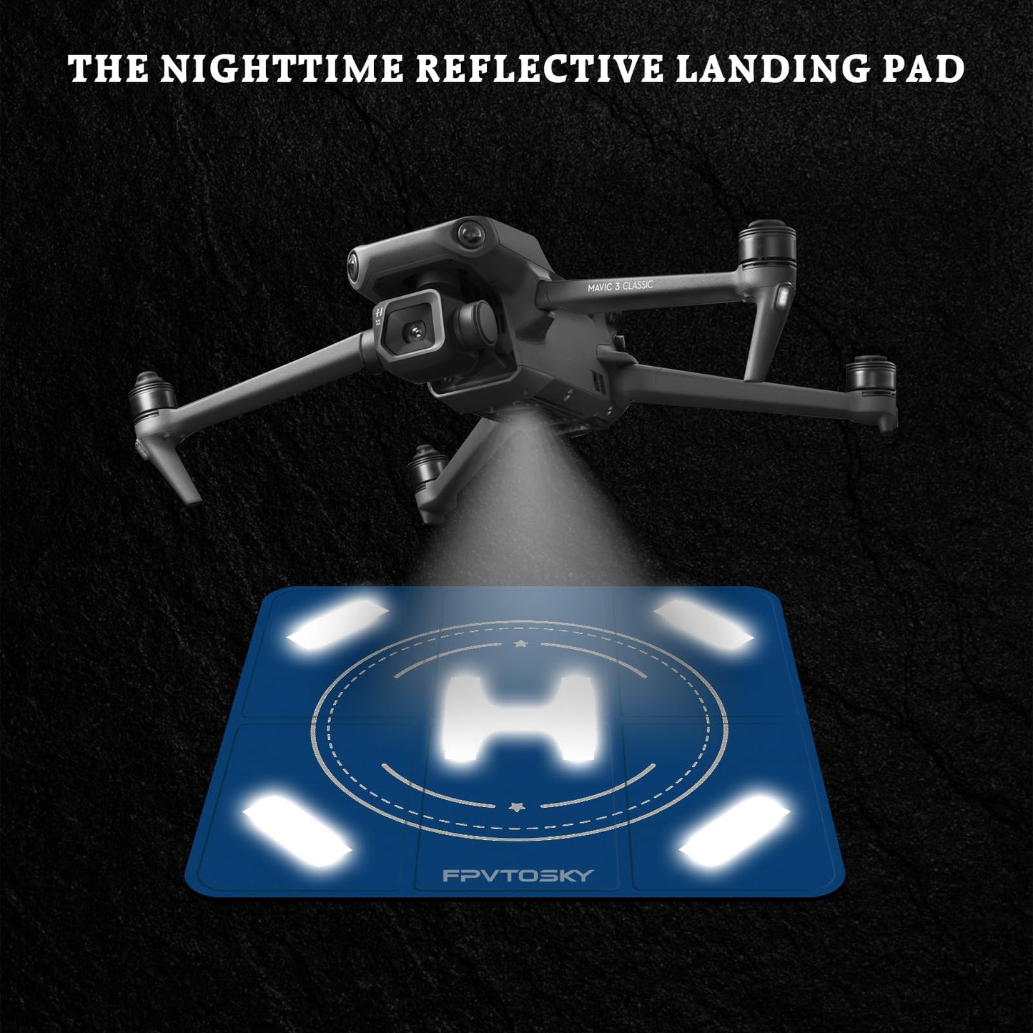 FPVtosky Weighted Drone Landing Pad, Universal 20"(51cm) Fast-fold Double Sided Waterproof Landig Pad Weighted for DJI Mini 3 Pro/Mini 2 /Mini 3/ Mavic 3 / Air 3/Avata/FPV/Phantom Drones etc
