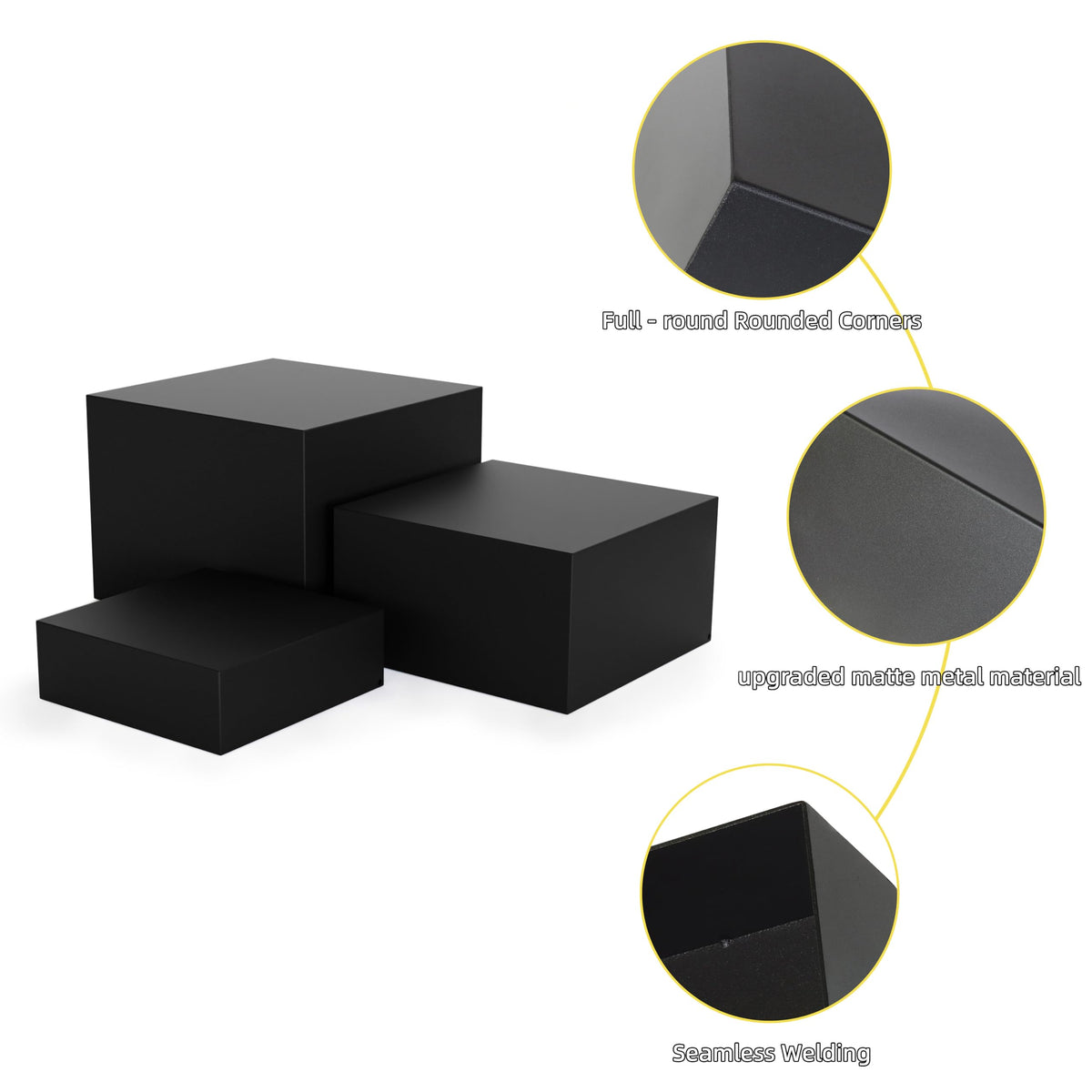 NEETBU Metal Display Stands for Buffet Table - Black & White Cake Risers, Cupcake Stand for Wedding, Party, Catering Supplies, Elegant Food Risers for Displaywith 3Pcs Hollow Bottoms 6''x7''x8''