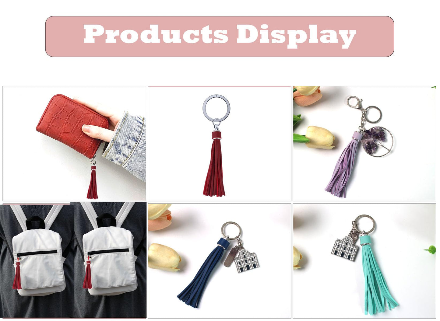 Assorted Leather Keychain Tassels for Jewelry Making 20pcs 4.3 inch Silver Faux Leather Tassels for Bead Keychain Wristlet DIY Bag Charms Cellphone Straps Key Ring Bracelet Supplies & Accessories