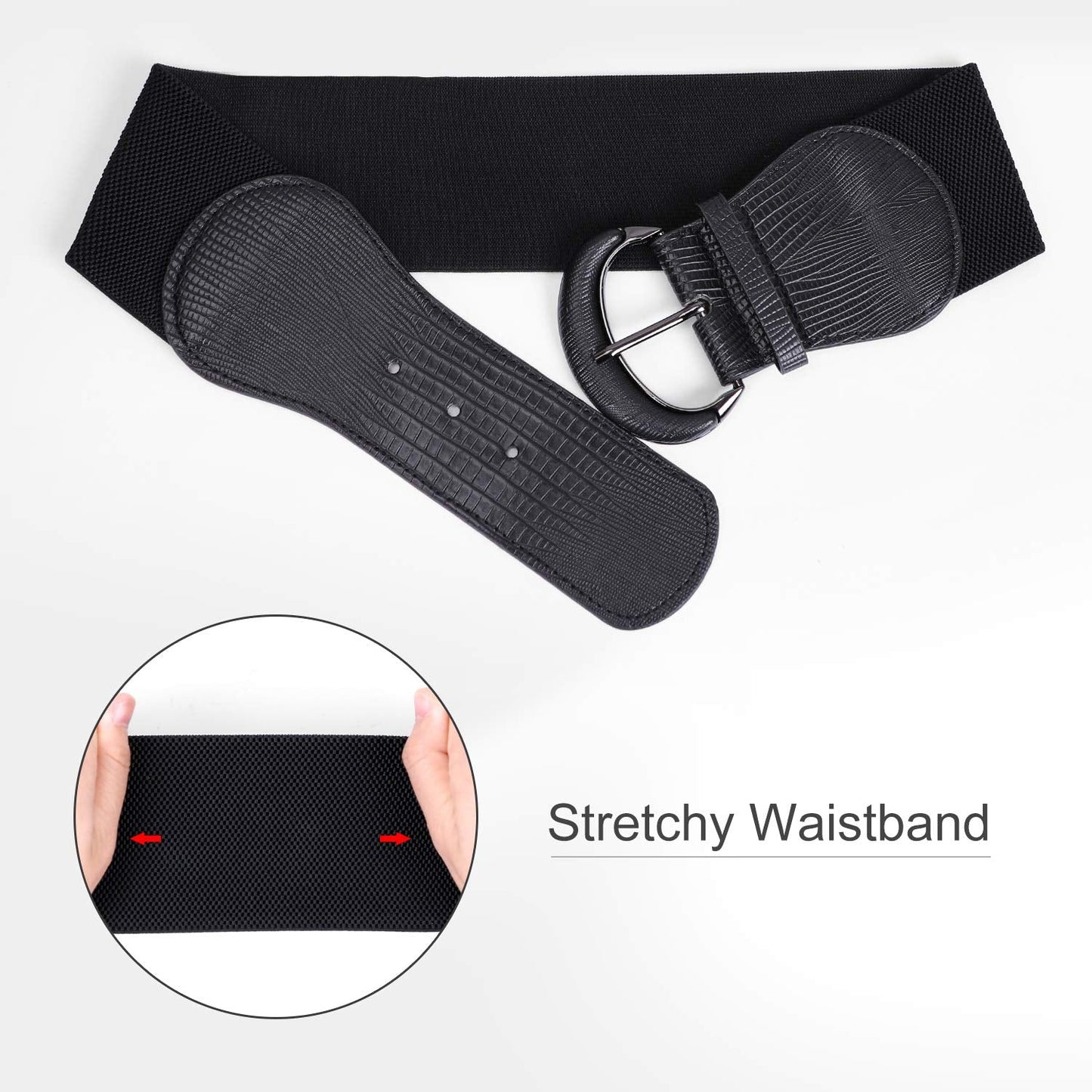 JASGOOD Women Stretchy Wide Waist Belt for Dress Ladies Vintage Elastic Belt