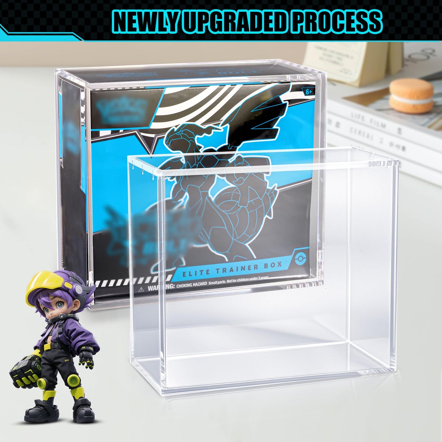 ETB Protector case, Elite Trainer Box 8mm+5mm Ultra Thick Stackable Acrylic Protector with Strong Magnets - Compatible with Elite Trainer Boxes