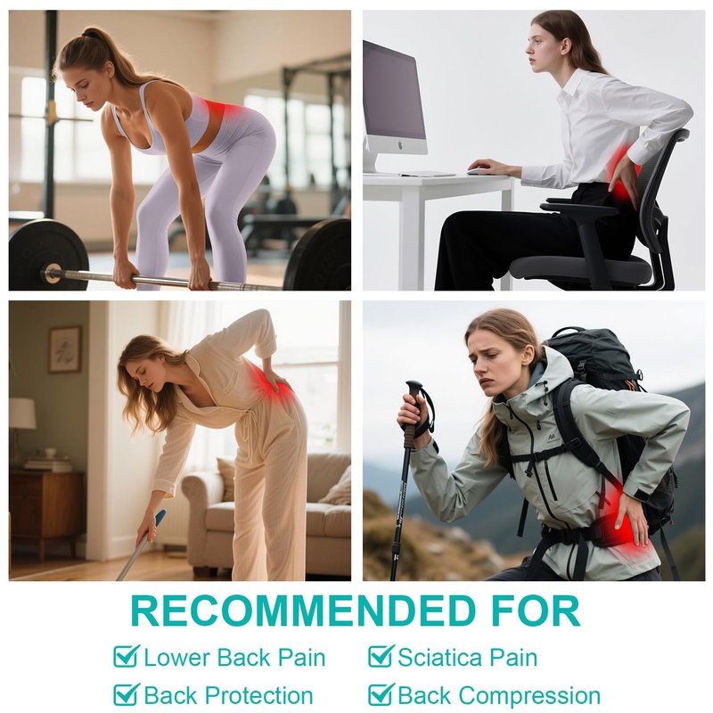 TitanGuard Ultra Thin Lumbar Support Brace for Women & Men โ Lightweight Back Pain Relief Belt with Breathable Mesh โ Slimline & Invisible Under Clothes โ Sciatica & Herniated Disc Support