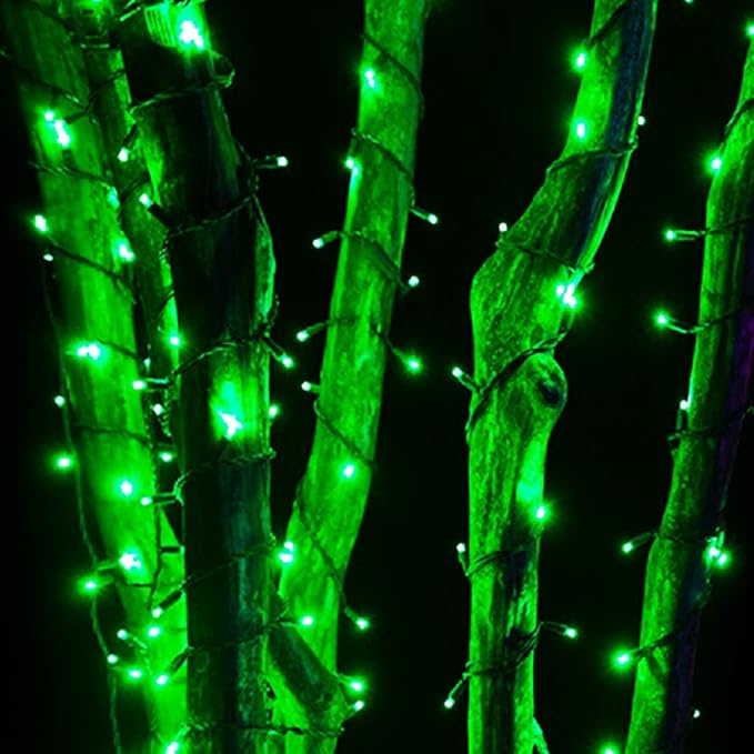 164Ft 500 LED Green Christmas Lights, Waterproof 8 Twinkle with Memory Functions Green String Lights for Indoor Outdoor Tree Garden Christmas Decoration