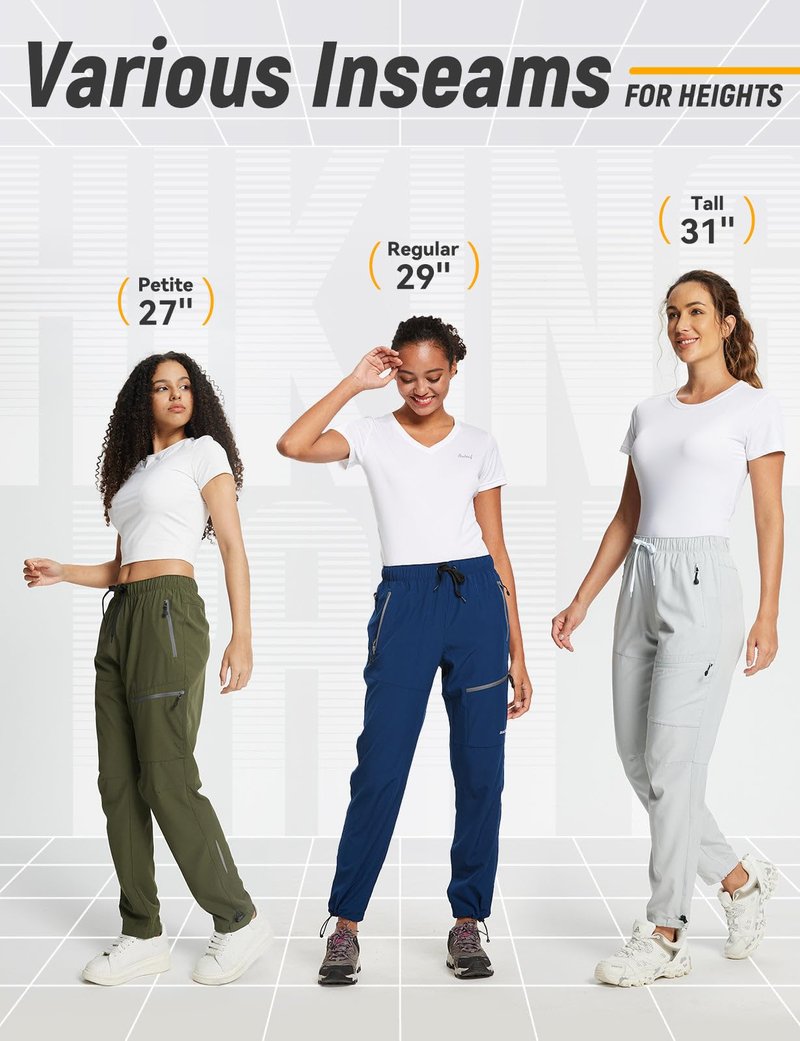 baleaf Cargo Pants for Women Petite Joggers Lightweight Quick Dry Pant Water Resistant 27'' Travel Workout Athletic Trip 27''-Dark Gray S