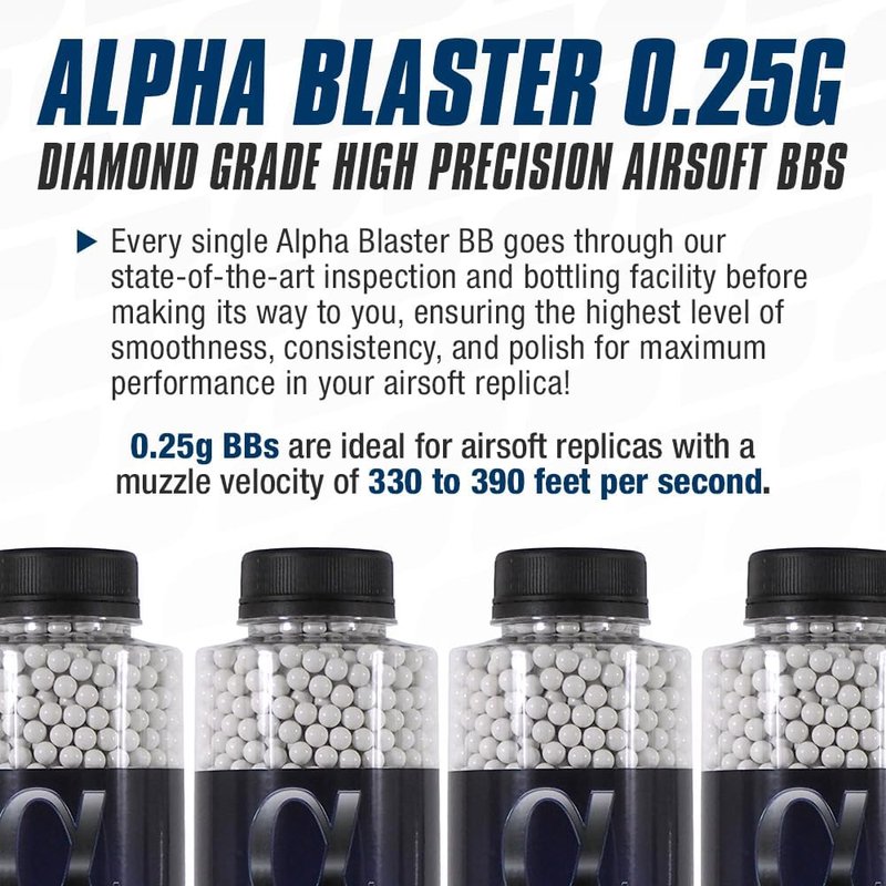 Alpha Blaster Airsoft BBs - 3300 Count Precision Rounds | High Performance