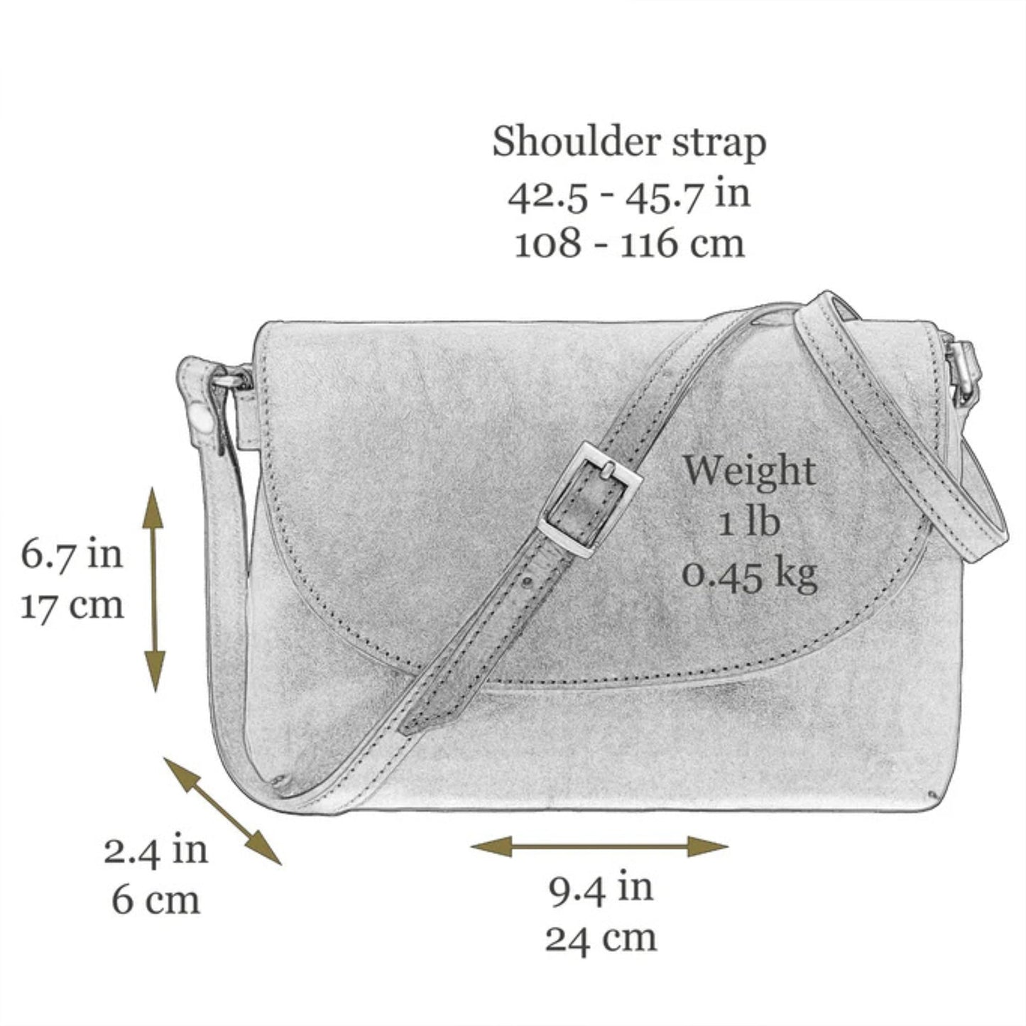 Time Resistance Leather Crossbody Bag for Women - Handbag, Shoulder Bag, Messenger Purse (Black) - Gift Box Included