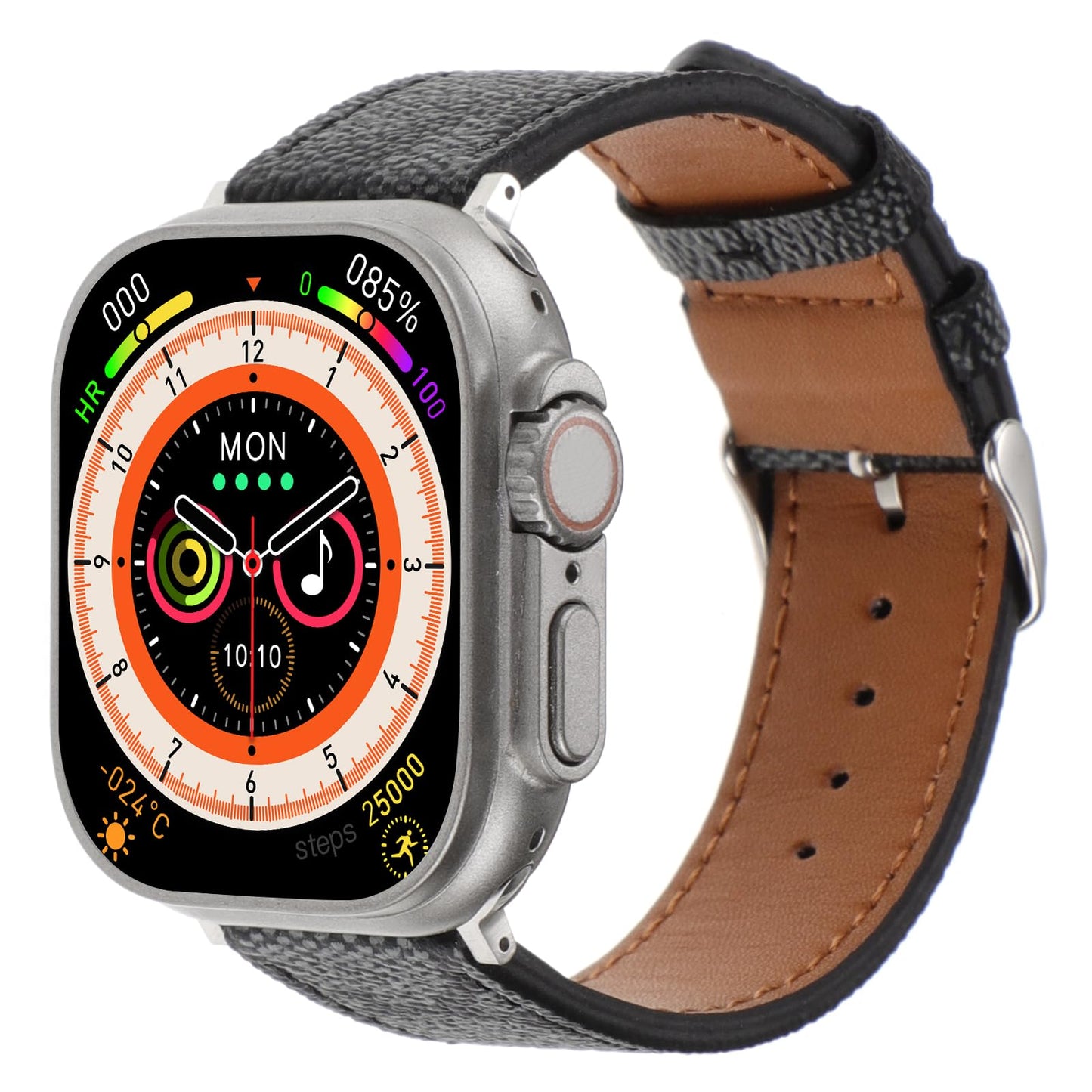 Avazera Leather Band 44mm 42mm 40mm 38mm Compatible with Apple Watch Men Women,Design for Replacement Band Compatible with Watch Series 6/5/4/3/2/1, iWatch SE (Black, 38/40MM)