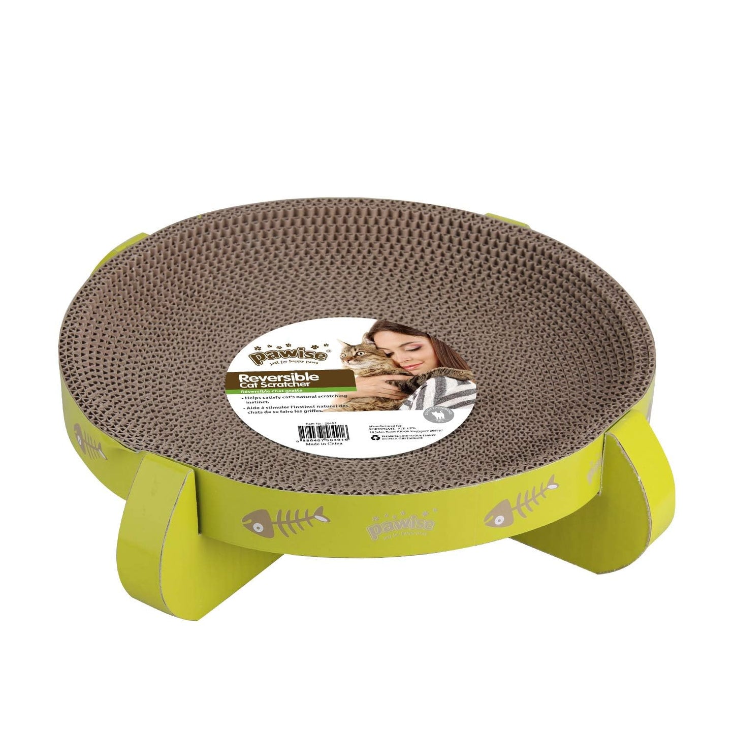 PAWISE UFO-Shaped Cat Scratcher Lounge โ Reversible Cardboard Scratching Pad, Durable Cat Scratch Bowl & Bed, Interactive Scratcher for Indoor Cats & Kittens