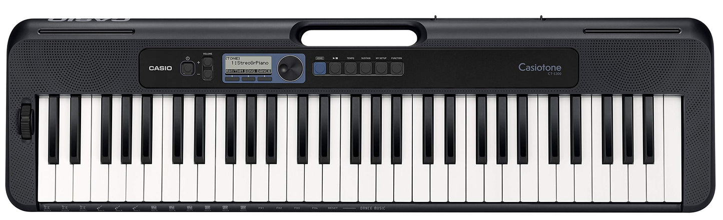 Casio CT-S300 EPA 61-Key Premium Keyboard Package with Headphones, Stand, Power Supply, 6-Foot USB Cable and eMedia Instructional Software