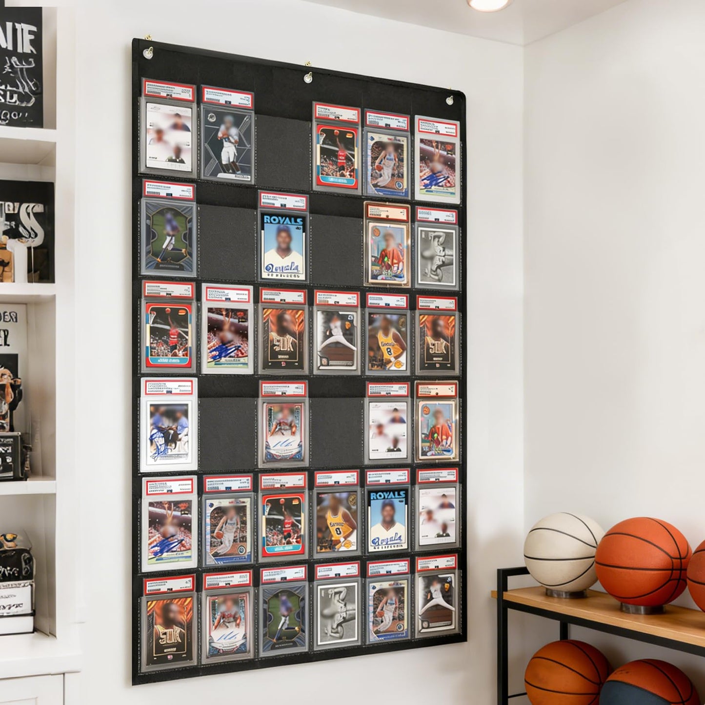 Throjin Card Display case 36 Pocket PAS Graded Card Display for Sports Card Holder for Basketball, Football, Baseball Cards wall Display