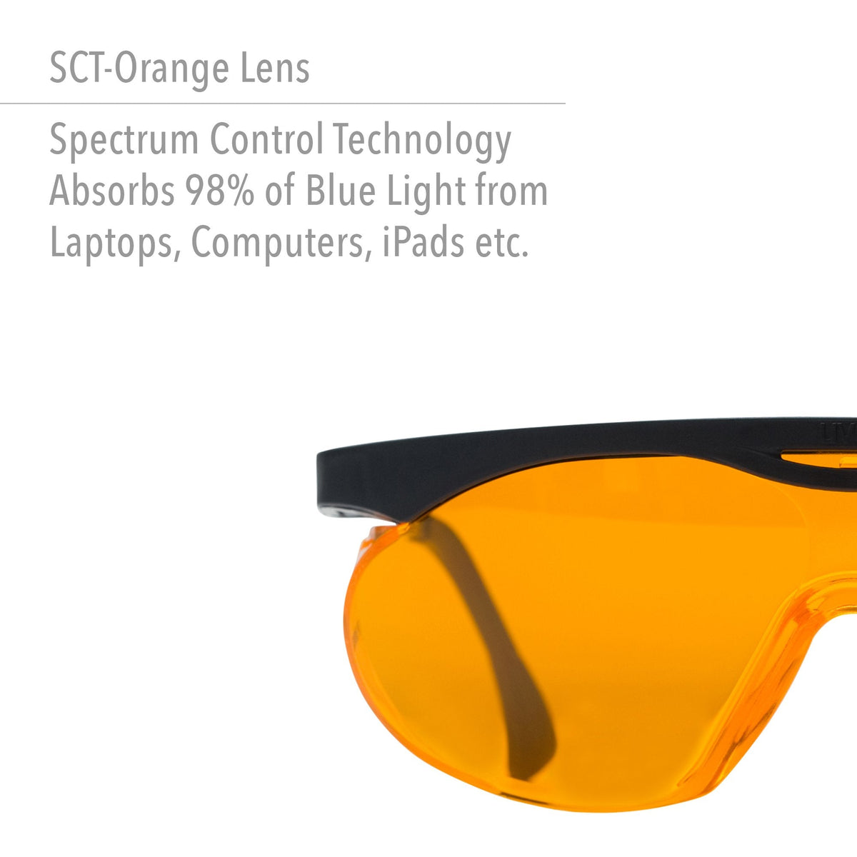 Honeywell Uvex Ademco Skyper Blue Light Blocking Computer Glasses with SCT-Orange Lens (S1933X)
