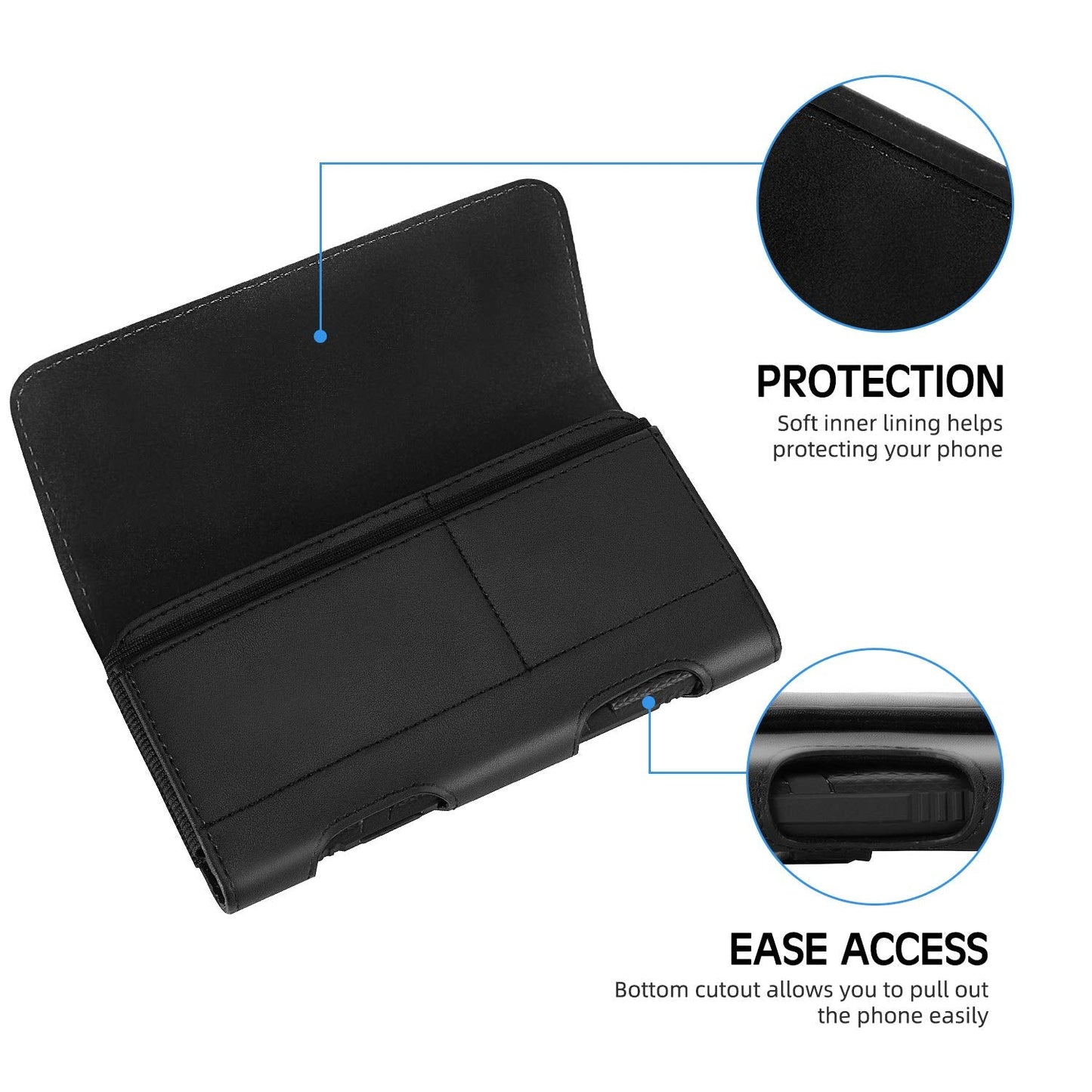 Mopaclle Phone Holster for iPhone 17 Pro Max, 17 Air, iPhone 16 Pro Max,15 Pro Max 15 Plus,14 Pro Max 13 Pro Max, 12 Pro Max,Premium Cell Phone Belt Holder for Men with Belt Clip ID Card Holder Pouch