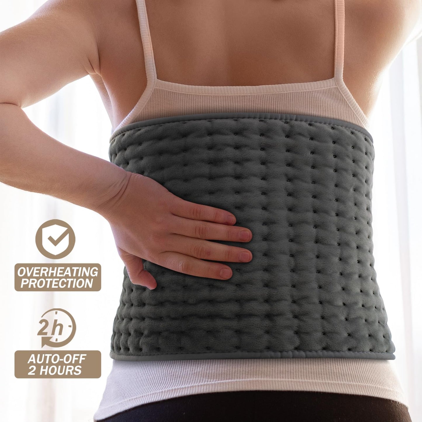 Heating Pad for Back Pain Relief, Gifts for Women, Mom, Men, Dad, Valentines Day, Mothers Day, Christmas, Heat Pads for Cramps, Shoulder, Waist, Abdomen, XL 12"x24" Heat Pad Machine Washable
