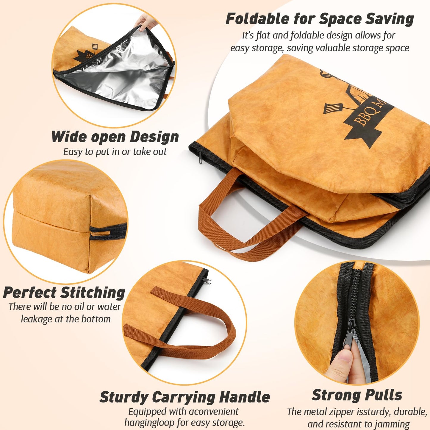 21inch BBQ Blanket for Resting Meat Compatible with Traeger Pitboss Pellet Smoker -BBQ Accessories Meat Insulated Bag for Brisket/Pork Shoulder/Steak -Birthday Anniversary Valentines Day Gift for Men