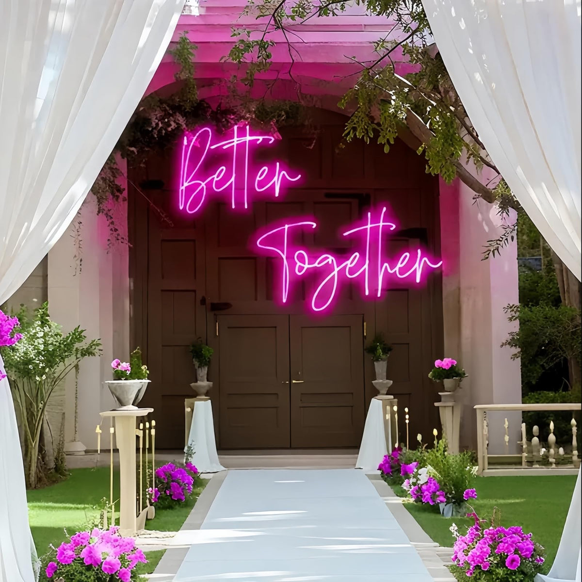 Ulalaza LED Neon Sign Night Light for Wall Party Décor Bedroom Room Bar Wedding Home Birthday Art Decoration Christmas with USB Chain Light modulator 5v (lets party blue)