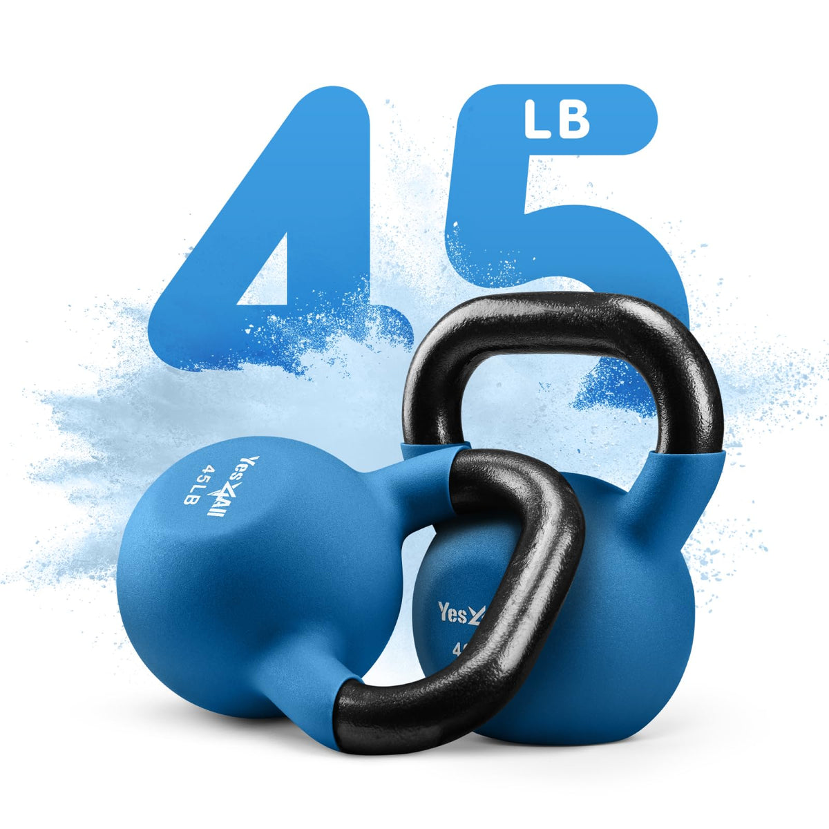 Yes4All Neoprene Coated & Kettlebell Sets - Hand Weights for Home Gym & Dumbbell Weight Set training 45 LB - Pair