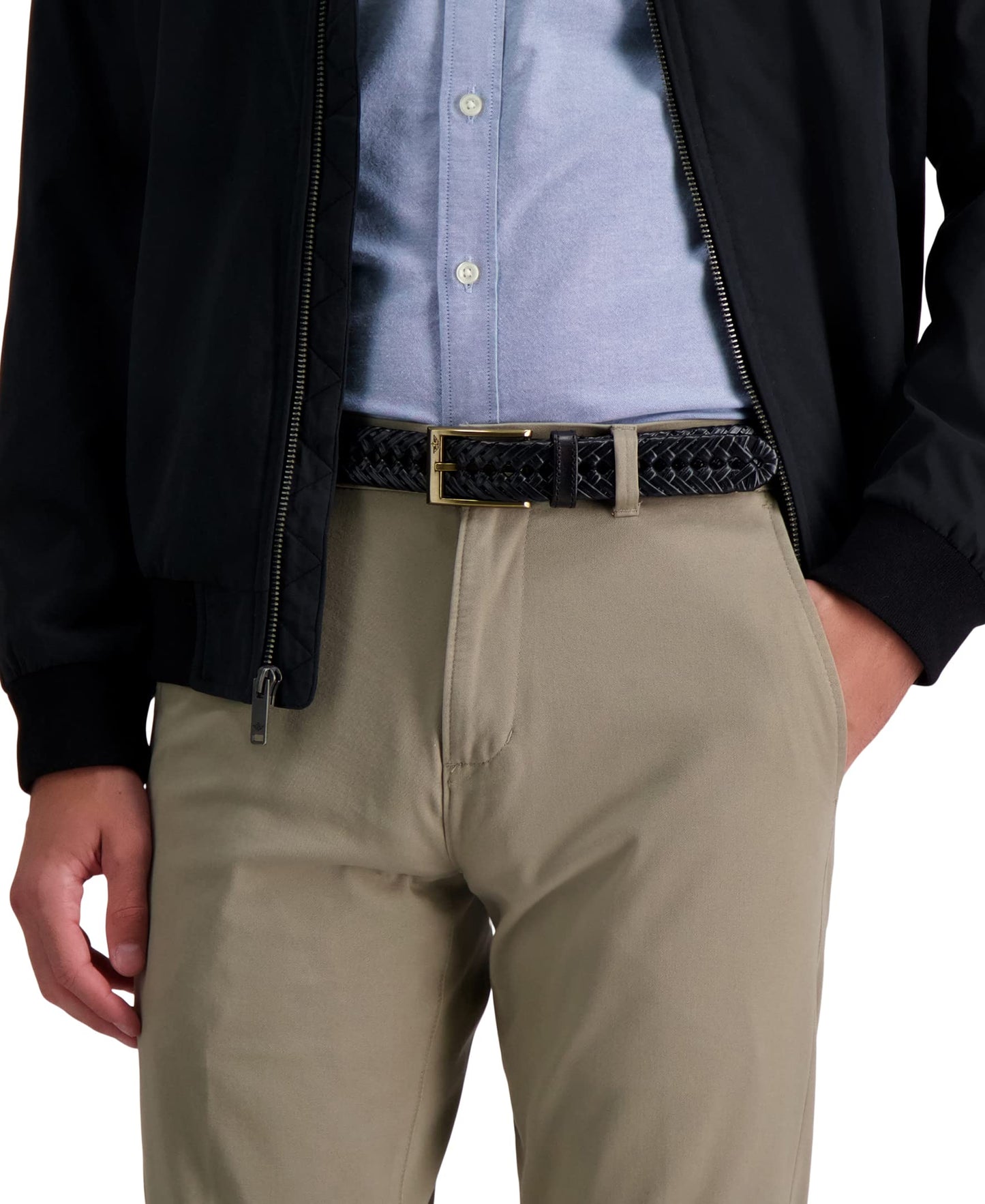 Dockers Men's Leather Braided Casual and Dress Belt