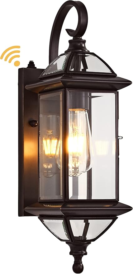 Copper Dusk to Dawn Outdoor Wall Lights Exterior Light Fixtures Porch Light Wall Mount,18.5''H Outside Lights for House,Garage,Porch Patio,Oil-Rubbed Bronze 1 Pack with E26 Socket