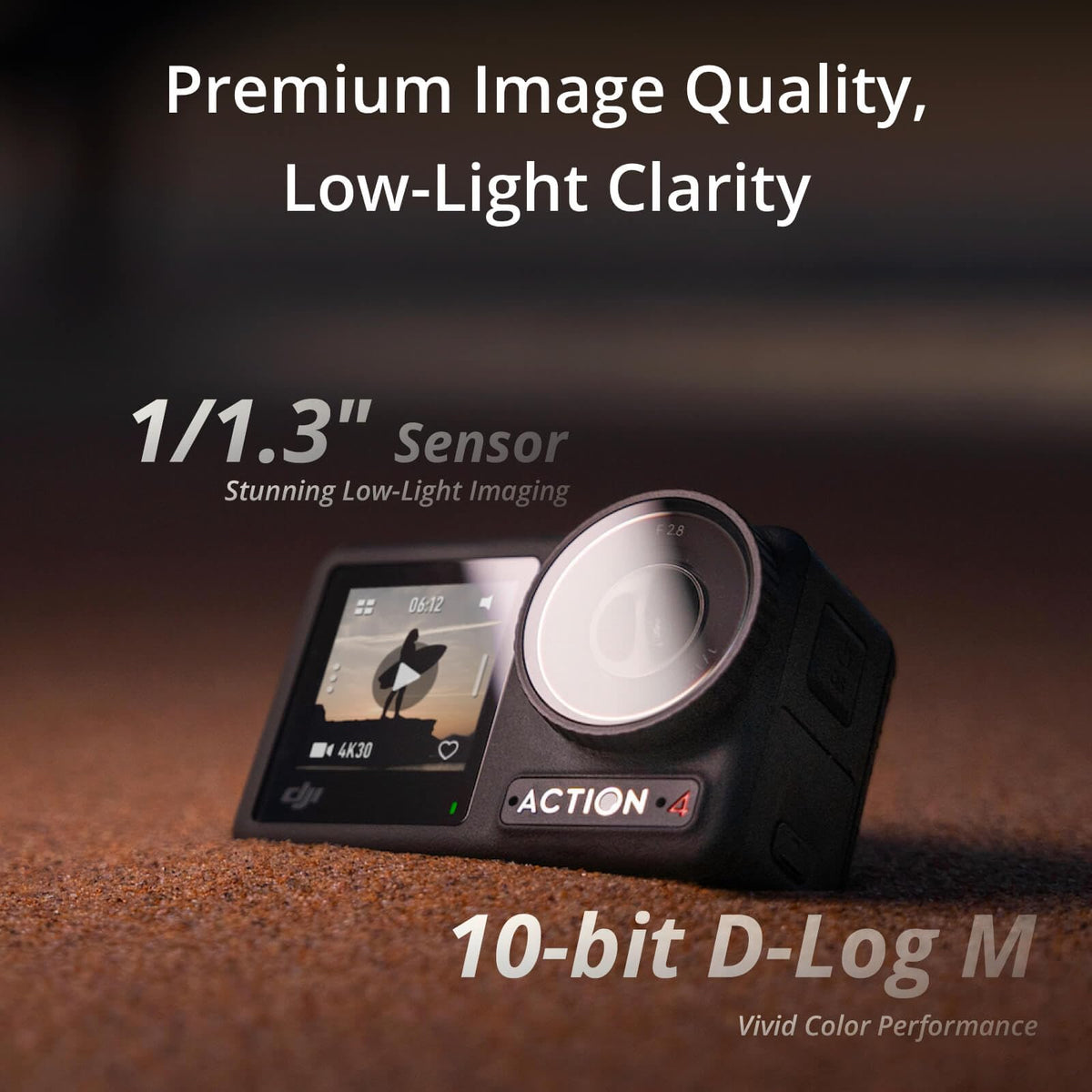 DJI Osmo Action 4 Standard Combo, 4K/120fps Waterproof Action Camera with a 1/1.3-Inch Sensor, Stunning Low-Light Imaging,10-bit & D-Log M Color Performance, Long-Lasting 160 Mins, Outdoor Camera