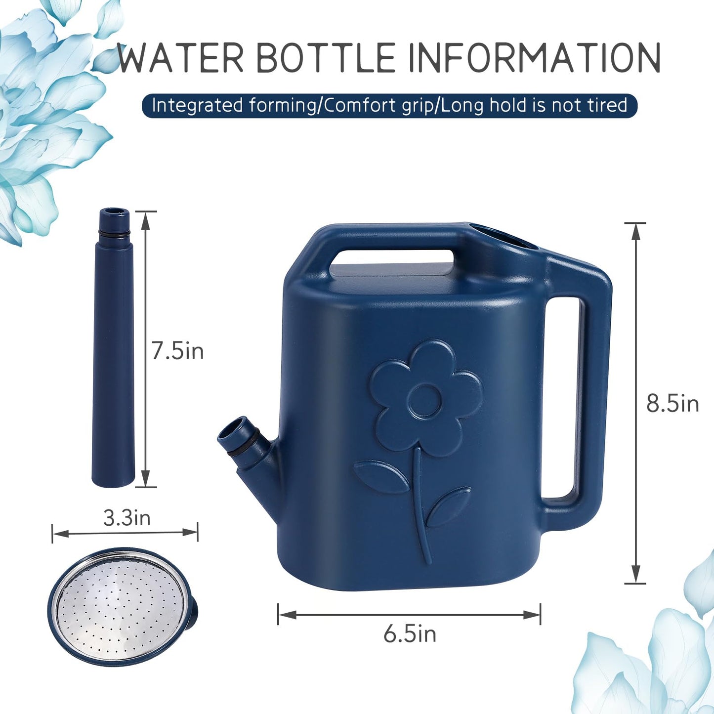Watering Can for Indoor Plants,with Removable Long Spout and Stainless Steel Shower Head,Flower Watering Can 90oz,2.8L