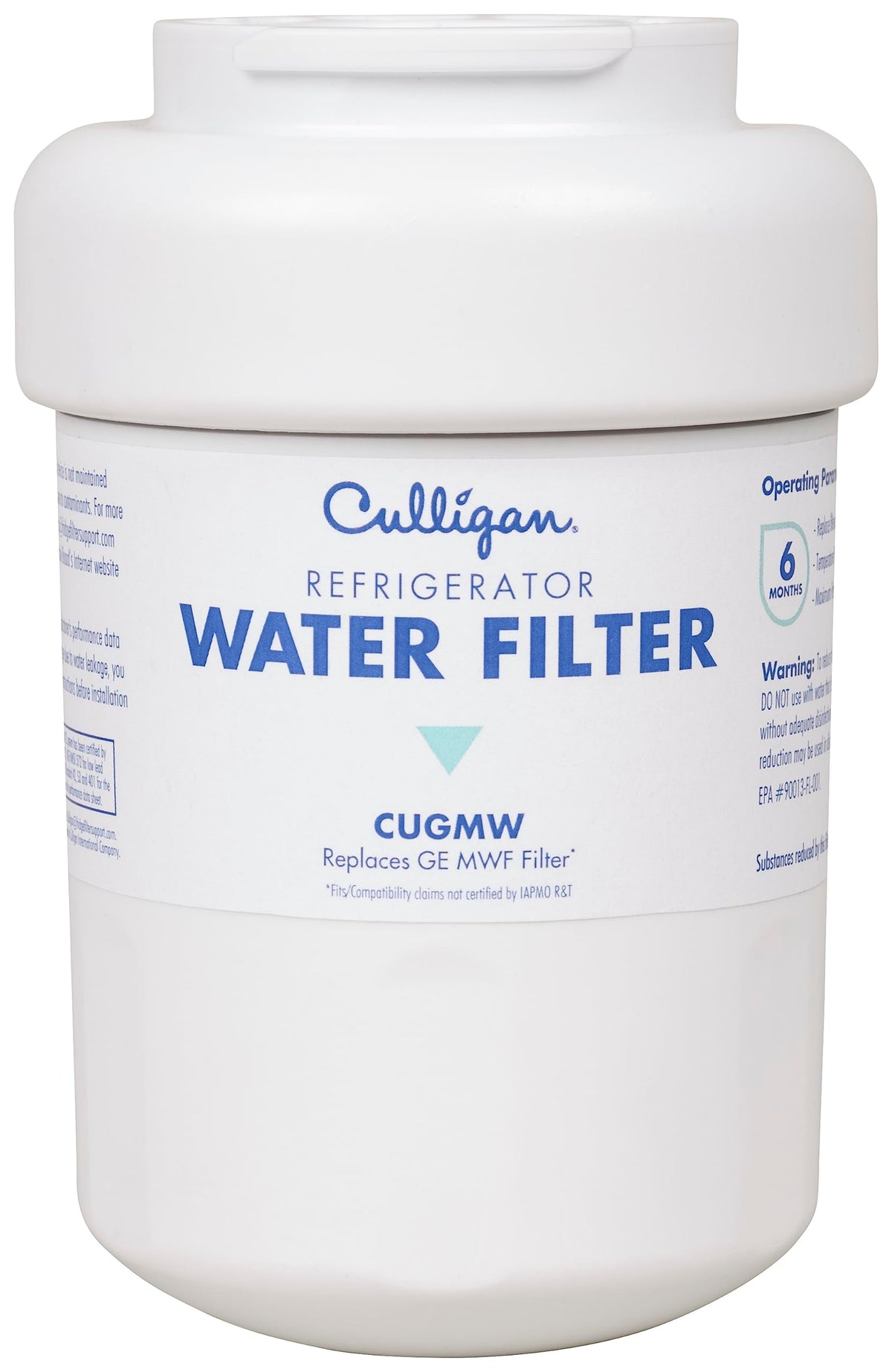 Culligan CUGMW Refrigerator Water Filter | Replacement for GE Water Filter (MWF) | Replace Every 6 Months | Pack of 1