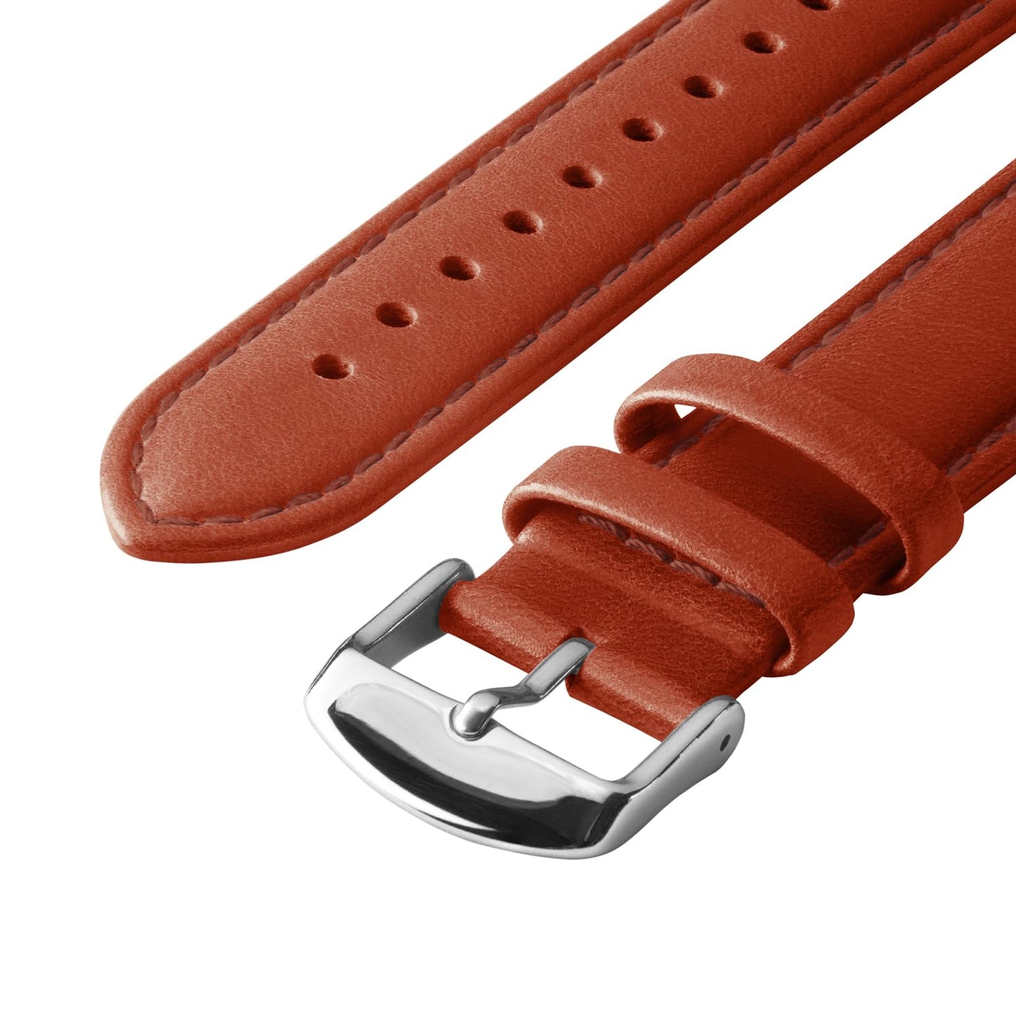 Archer Watch Straps - Top Grain Leather Quick Release Watch Bands (Cognac/Matched Thread, 20mm)