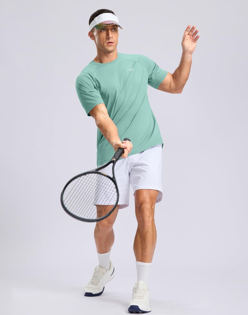 G Gradual Men's Athletic Workout T-Shirts Moisture Wicking Cooling Running Shirts Short Sleeve Performance Tee for Gym Tennis(Jasmine Green,XXL)