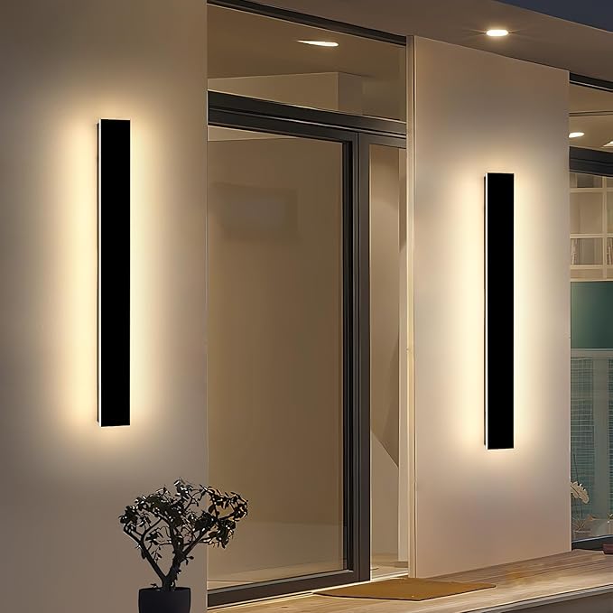 Mikeru 31.4inch Outdoor Wall Light Fixtures, 3000k Exterior Wall Sconces, Acrylic Invisible Exterior Wall Light for Porch Modern Outdoor Wall Mount Lighting for House Porch Patio Garage