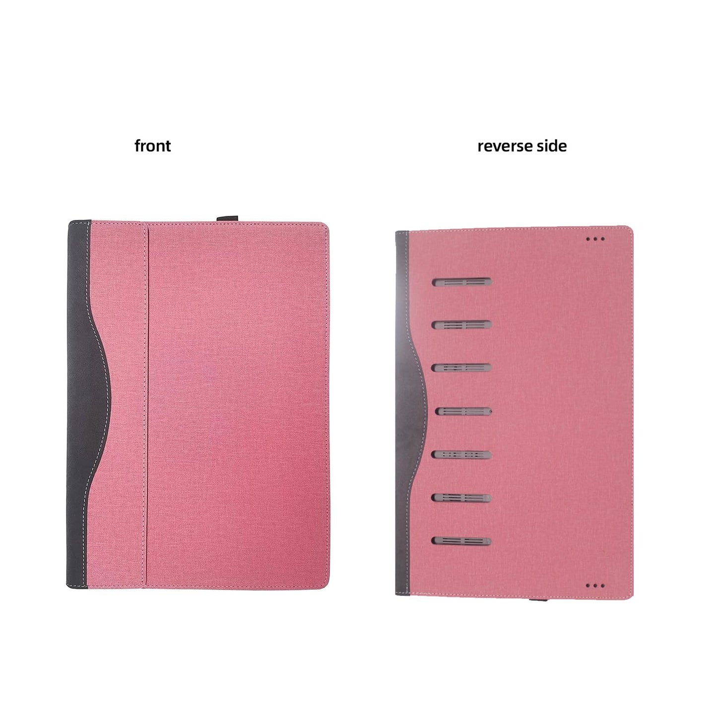 VEVOOD Laptop Case for DELL Latitude 5550 Laptop 2-in-1 |Latitude 5540 5530 5520 Laptop All Inclusive Drop Case 15.6" PU Leather Inside Pocket Cover (Pink)