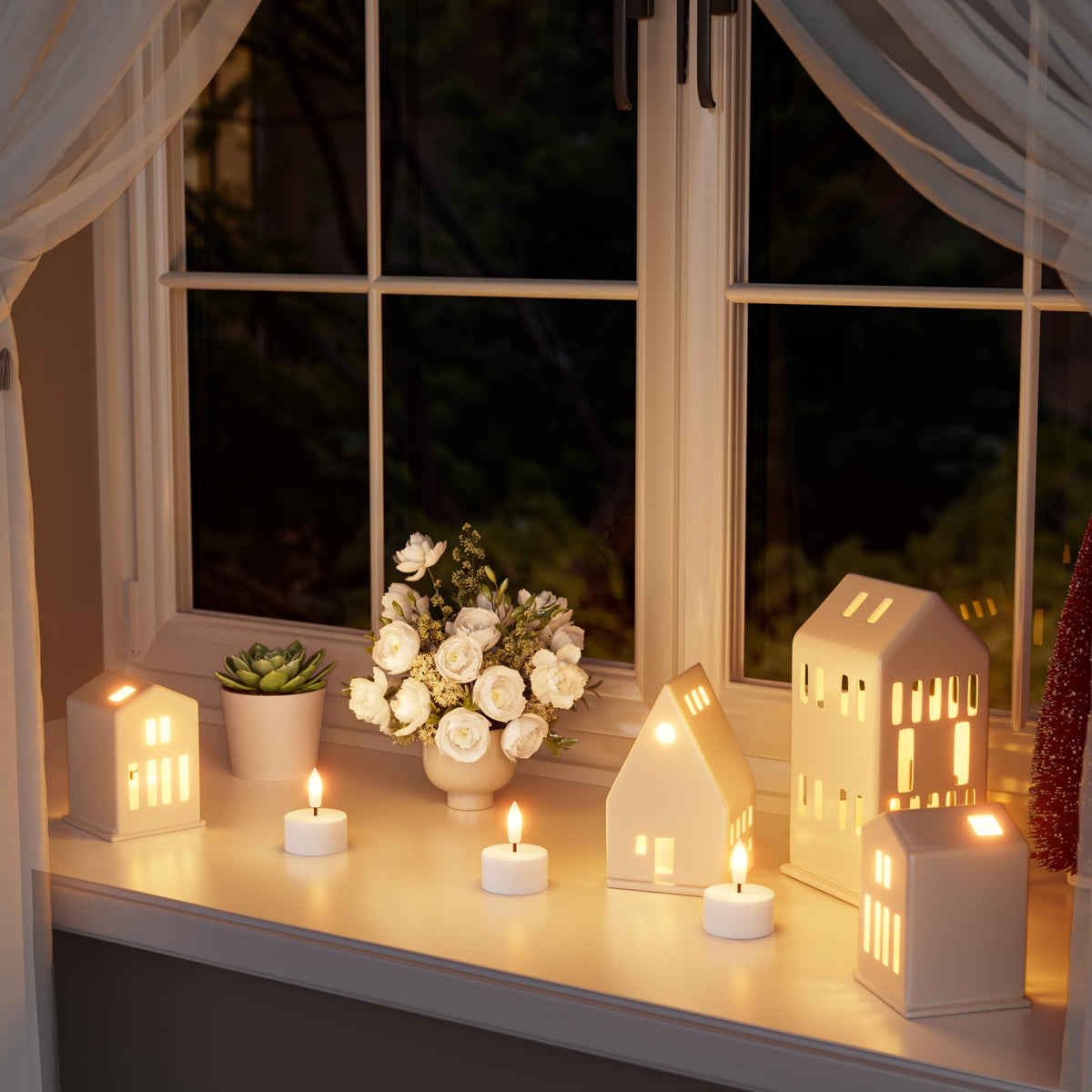 Kimjo Rechargeable Flameless Tea Lights Candles with Charging Base & Remote Timer, 6Pcs Battery Operated LED Candles, Flickering Electric Fake Tealight for Wedding Halloween Christmas Decor