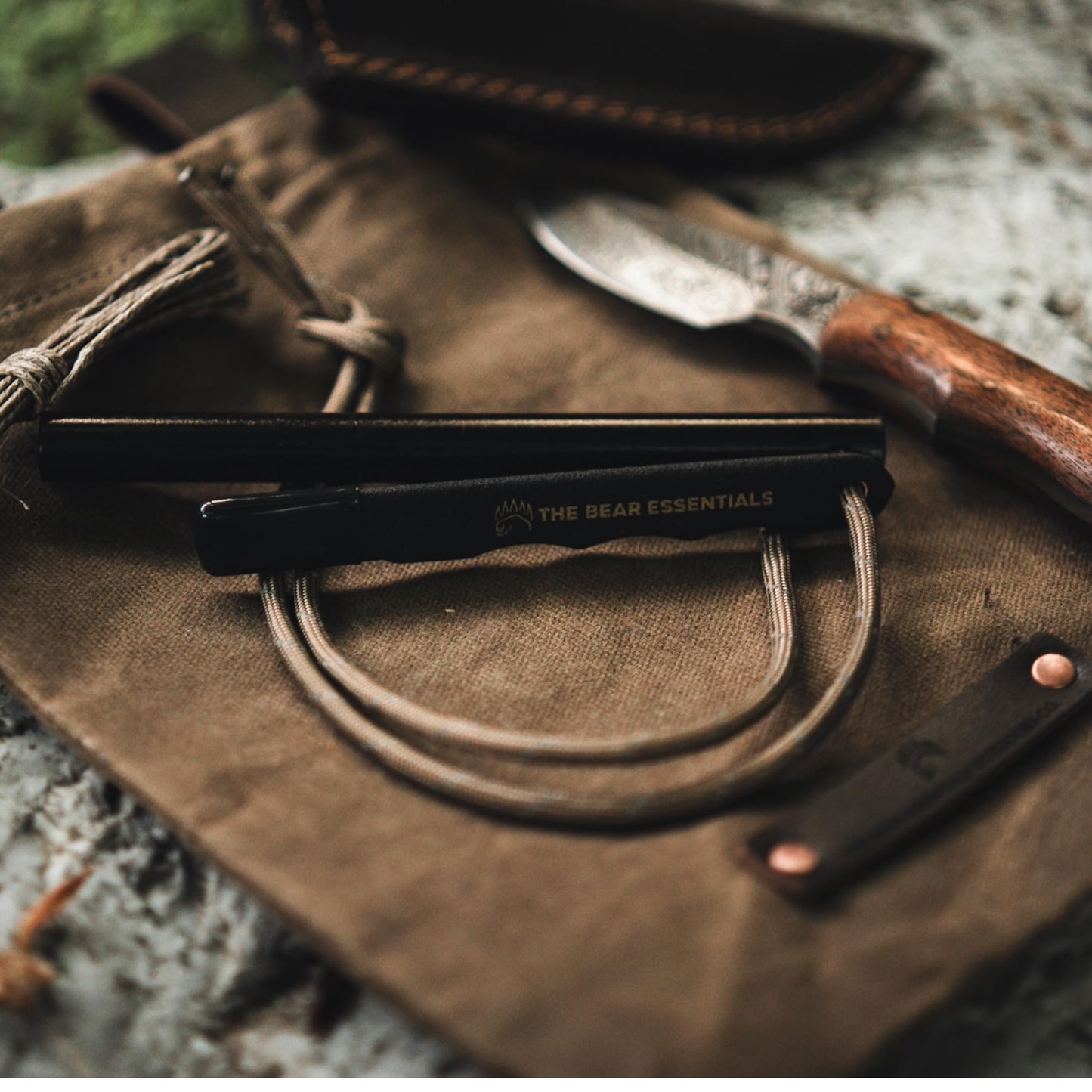 The Bear Essentials Outdoors Co. Pack Pouch, Waxed Canvas Hip Bag, Canoe Bag, Foraging Pouch - OD Green, Brown - Large (Brown, Large)