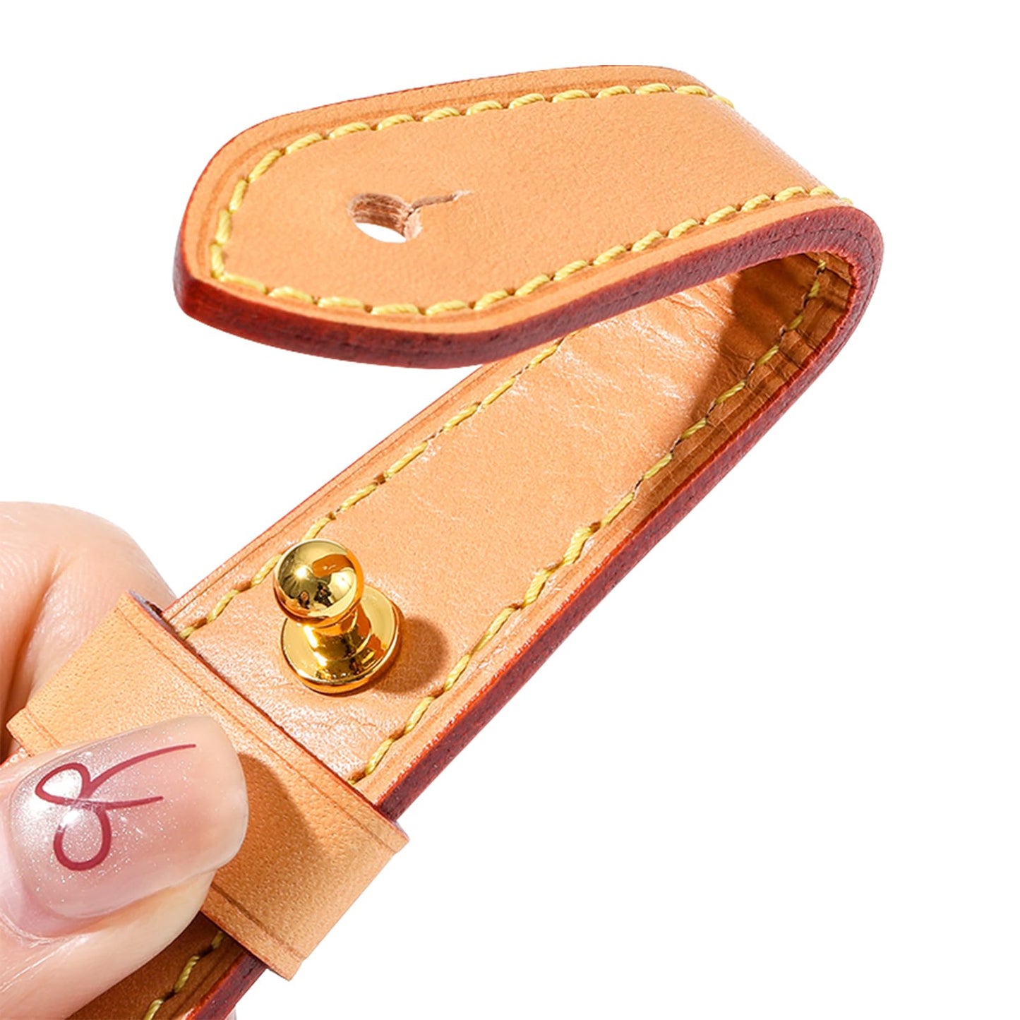 KIYOMIL Genuine Vachetta Leather Shoulder Bag Strap Replacement for Graceful Handbag(BEESWAX-Length:25.6in)