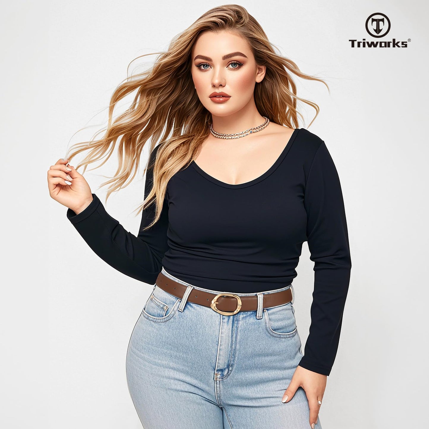 TRIWORKS 2 Pack Leather Belts for Women Fashion Waist Belt with Liquid Shapes Women Belt for Jeans Pants Dresses
