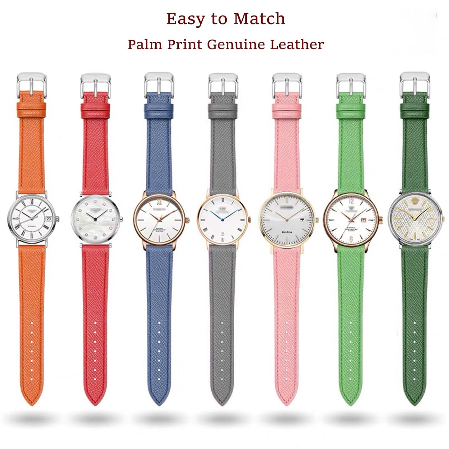Niziruoup Leather Watch Band Quick Release Handmade Elegant Epsom Full Grain Leather Calfskin Bracelet 12mm 14mm 16mm 18mm 20mm 22mm Replacement Band Strap for Women Men