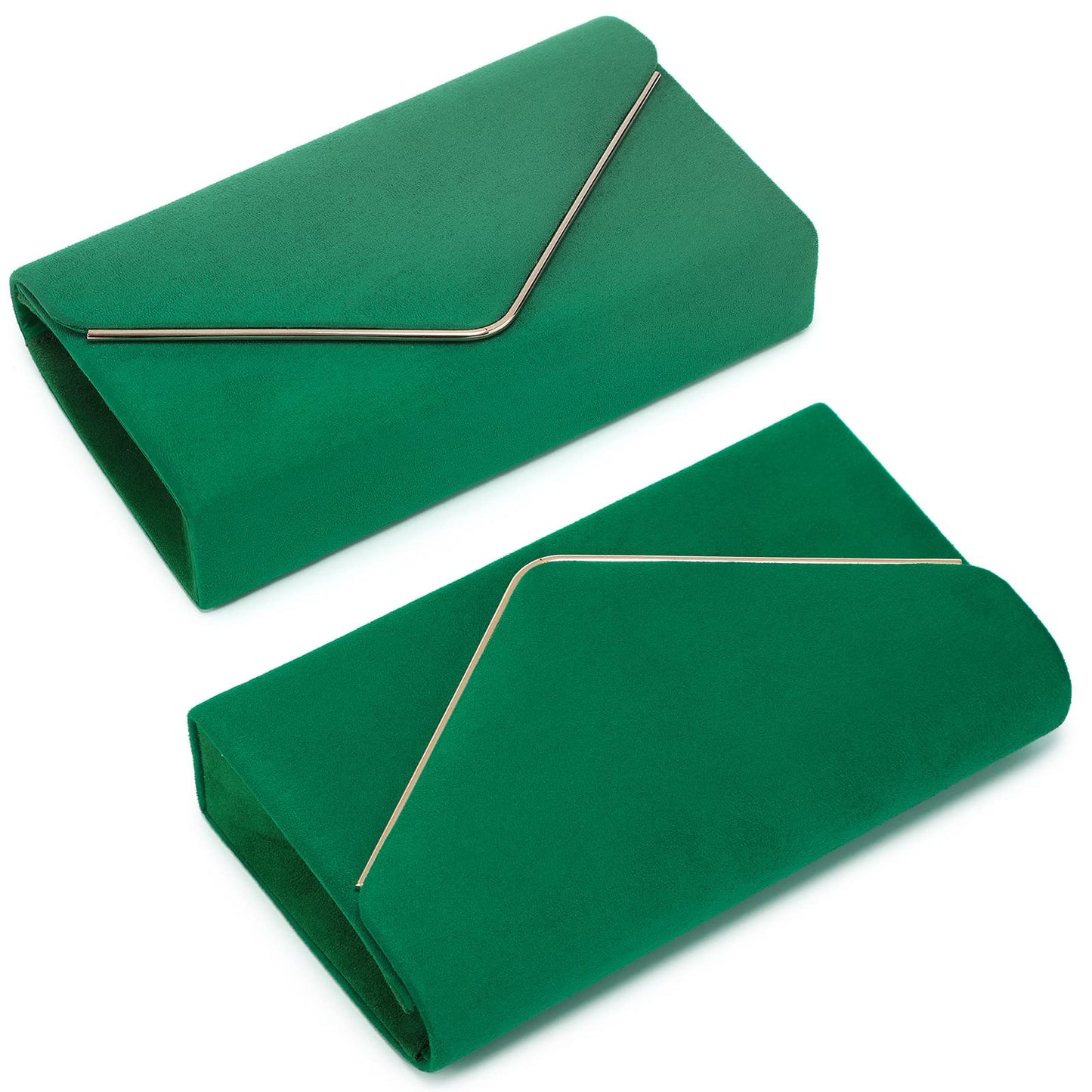 Dasein Women's Evening Clutch Bags Formal Party Clutches Wedding Purses Cocktail Prom Clutches (1-(Gold Hardware) Dark Green)