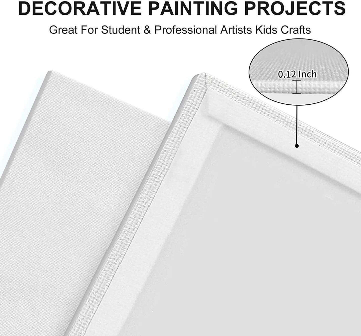 Artkey Canvases for Painting, 8x10 Inch 4-Pack, 10 oz Primed 100% Cotton White Blank Canvas Boards, Art Supplies Canvas Panels for Oil Acrylics Watercolor & Tempera Paints