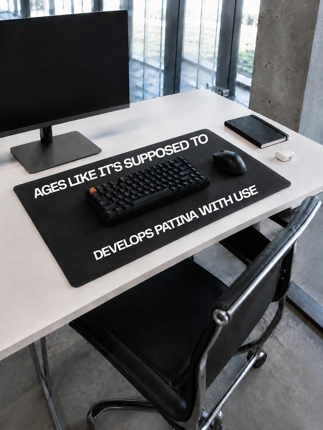 Genuine Leather Desk Pad, Office Desk Mat, Large Desk Blotter, Desk Protector, and Mouse Pad – 31.5" x 15.75" (1.8-2.0 mm) Black, Waterproof, Premium Quality for Desk Surface Protection and Comfort