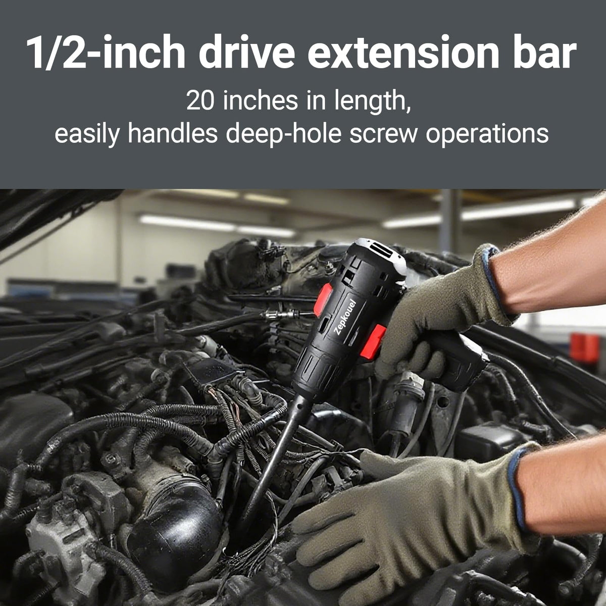1/2 Inch Drive Extension,1/2" Impact Extension Bar,20" Long Socket Wrench Extender,Cr-V Steel