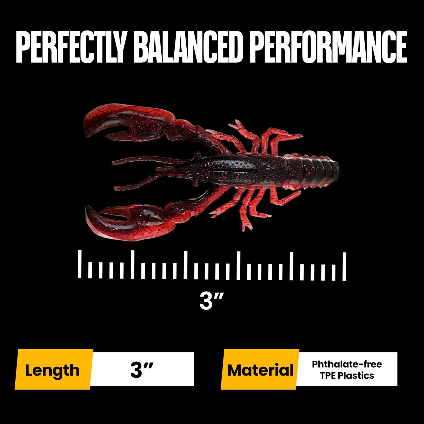 Headbanger RawCraw 4 Pieces Soft Plastic Craw Bait for Bass Fishing – Floating TPE Craw with Kicking Claws – Durable Jig Trailer & Creature Bait for Texas Rig