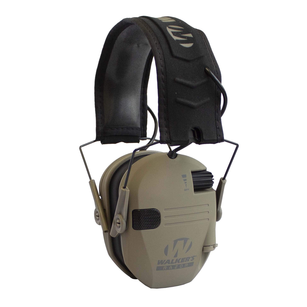 Walker's Razor Slim Shooter Dark Earth Electronic Hunting Folding Hearing Protection Earmuffs w/ 23dB Noise Reduction & Black Shockproof Carrying Case