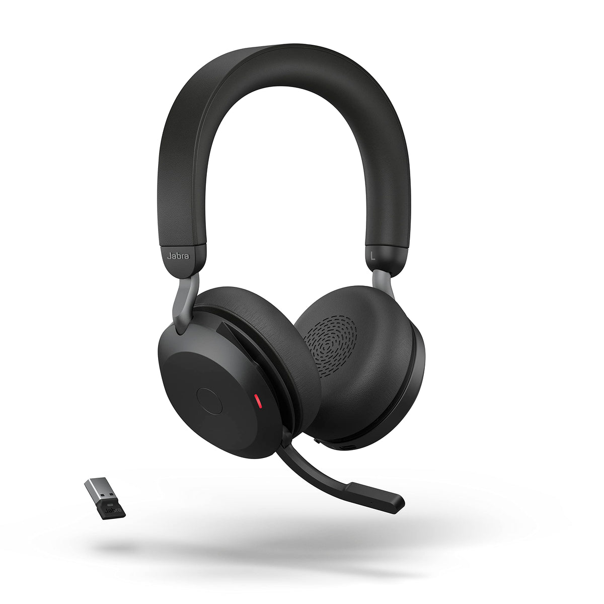 Jabra Evolve2 75 PC Wireless Headset with 8-Microphone Technology - Dual Foam Stereo Headphones with Adjustable Advanced Active Noise Cancelling, USB-A Bluetooth Adapter and UC Compatibility - Black