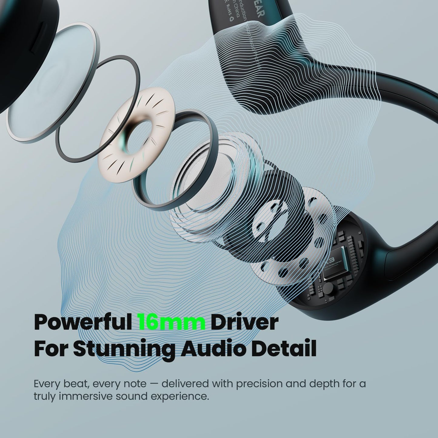 Pupabiflor Bone Conduction Headphones,Bluetooth V6.0 Bone Conduction Earbuds with Mic,Open Ear Headphones 12Hrs Playtime,Wireless IPX5 Waterproof Sport Headphone for Running (Obsidian Black)