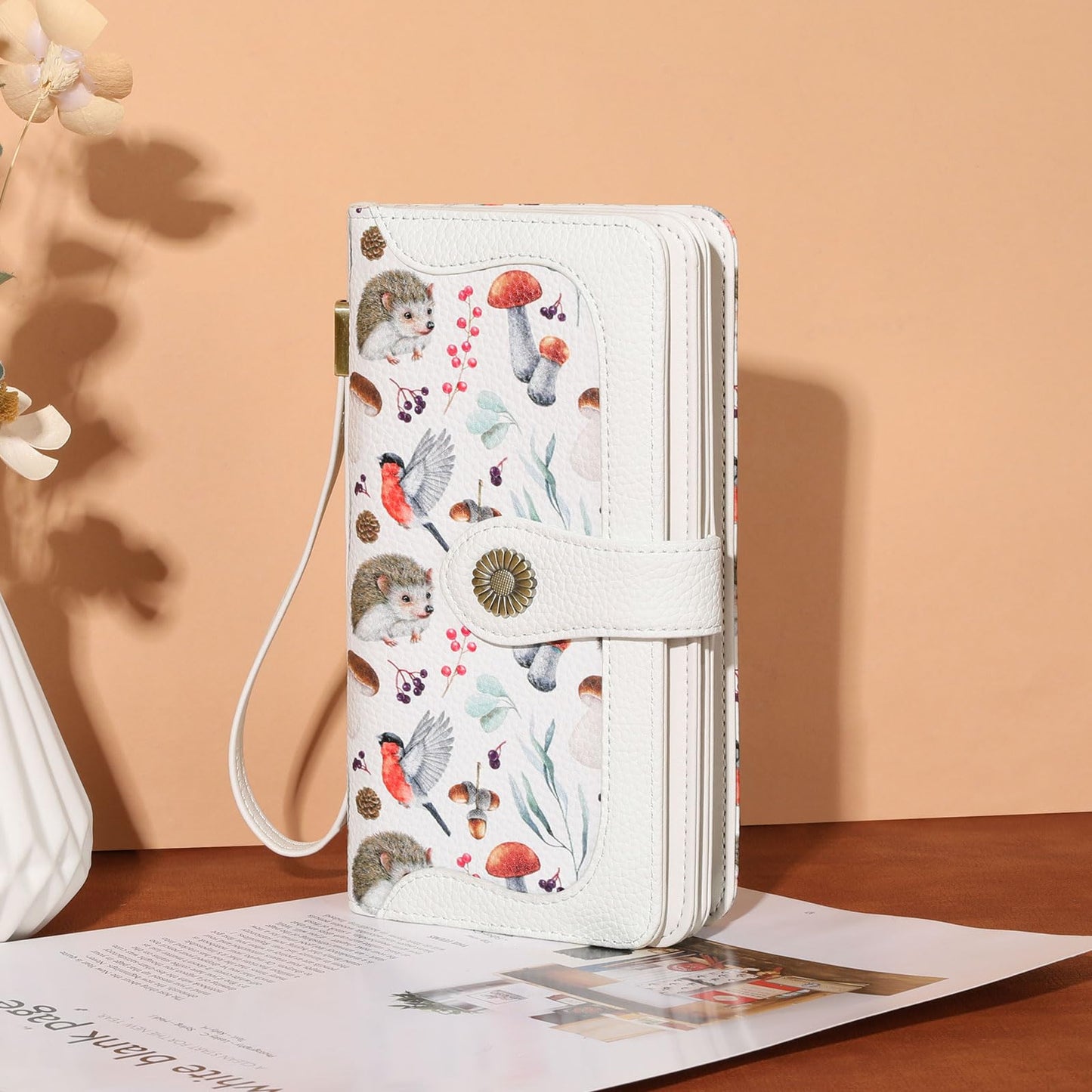 FALAN MULE Women's Wallet Leather RFID Blocking Large Capacity Trifold Ladies Wallet Wristlet Clutch Card Holder