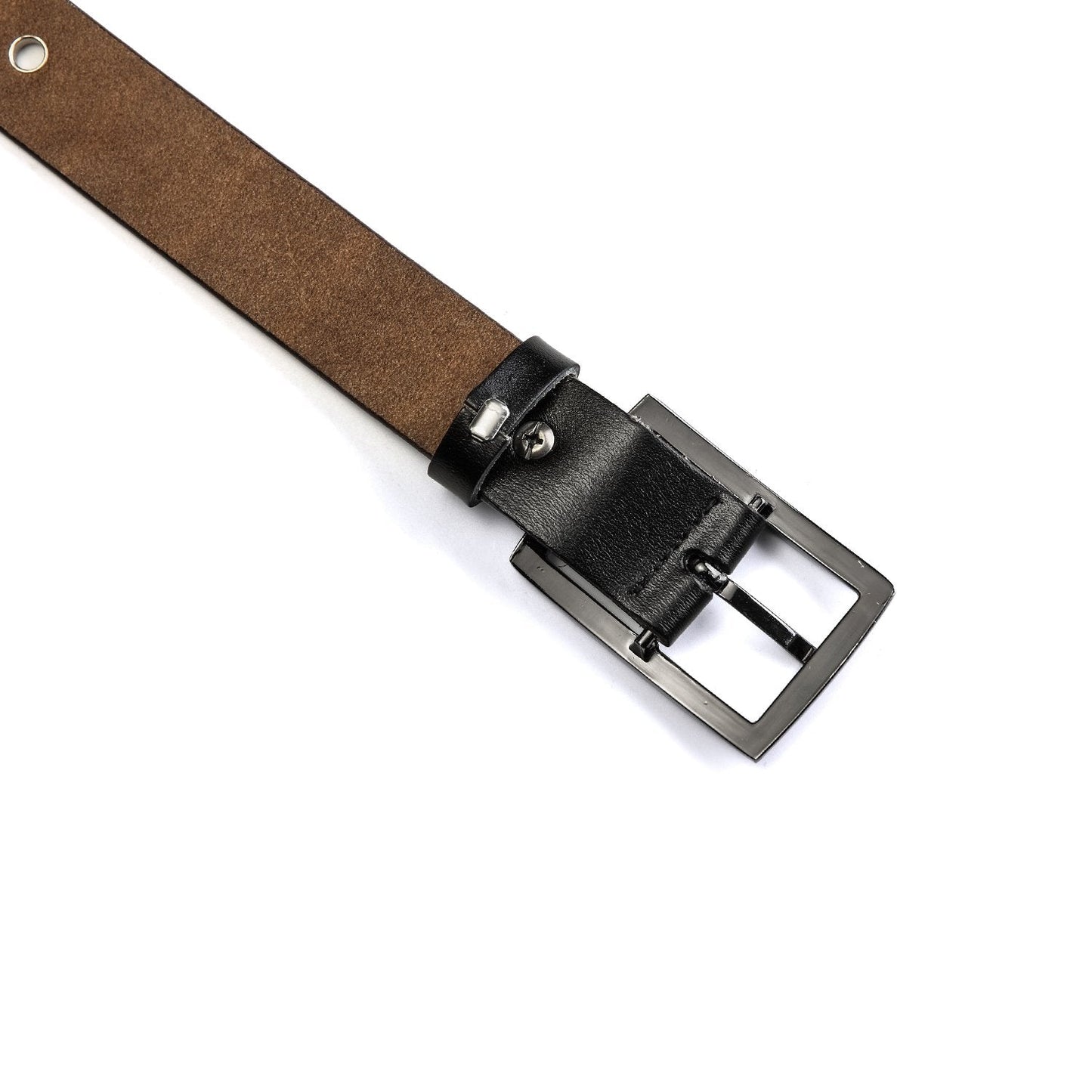 McFanBe Leather Belt for Women Girls Waist Belt Alloy Buckle 1.1 Inches Width Adjustable (B:Black, M(Fit waist size 34"-37"))