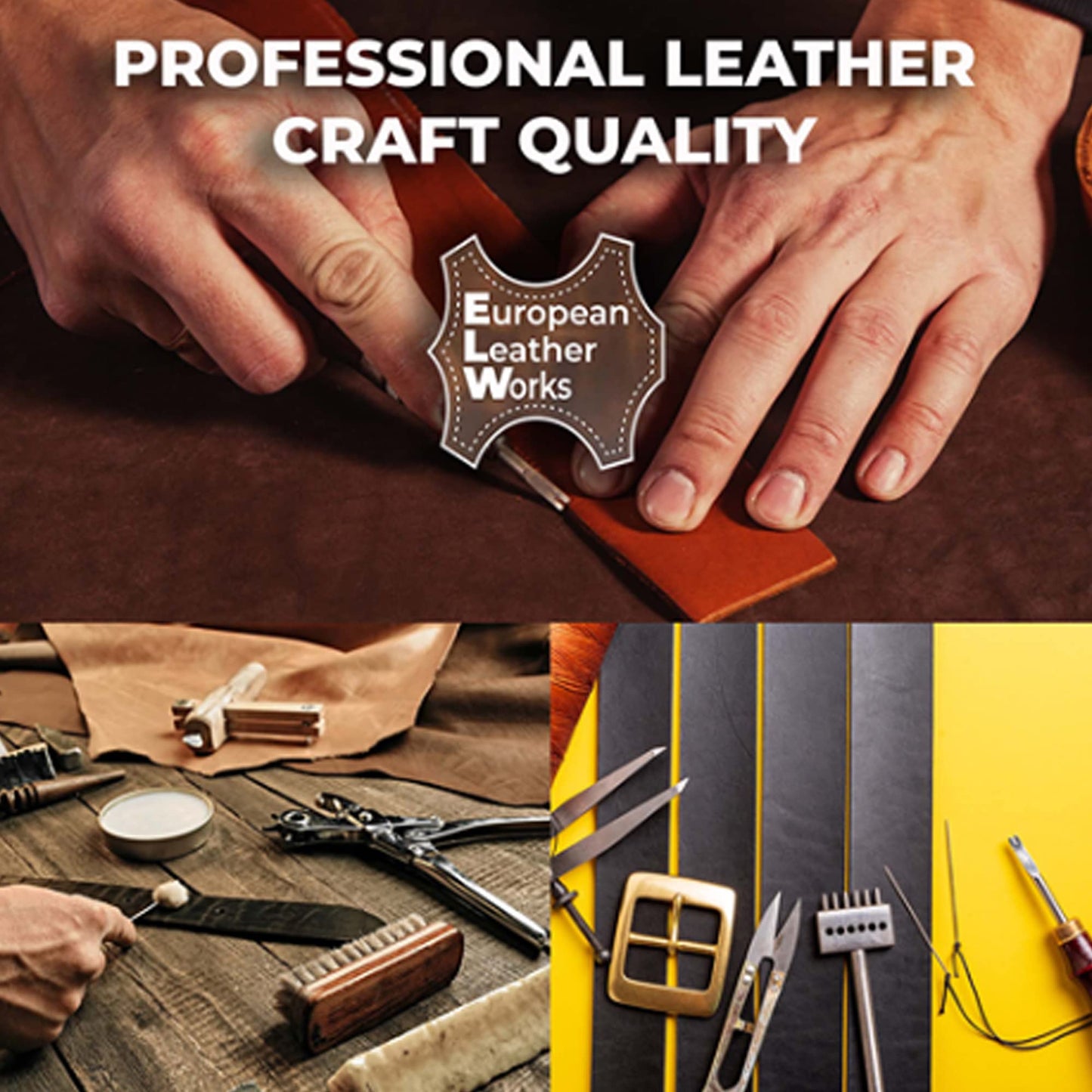 ELW 9-10 oz (3.6-4mm) Latigo Leather Belt Grade Straps & Strips | Size: 1"x50" (2.5x127cm) | Russet | Full Grain Cowhide, Heavy Duty Holsters, Sheathes, Harness, Saddle, Guitar Straps, DIY Crafts
